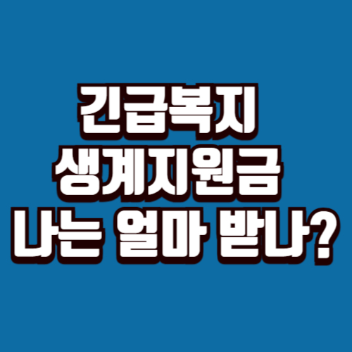 긴급복지 생계지원금 금액