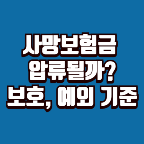 사망보험금 압류될까 보호, 예외 기준