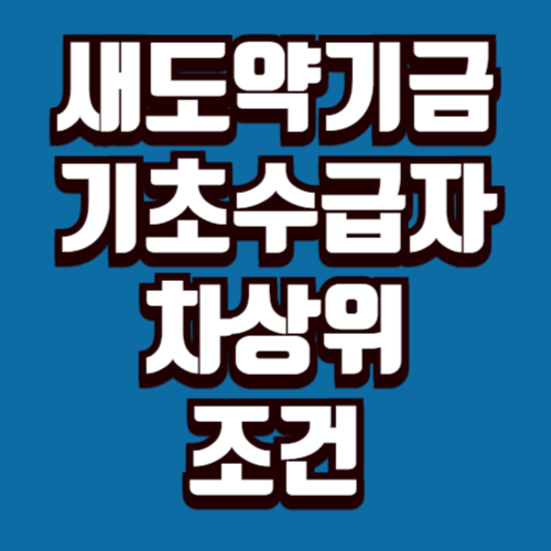 새도약기금 조건 총정리｜기초생활수급자·차상위층 우선 지원