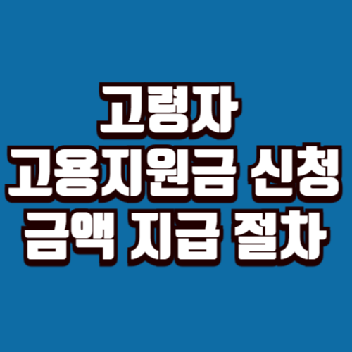 고령자 고용지원금 신청 금액 및 지급 방식 절차
