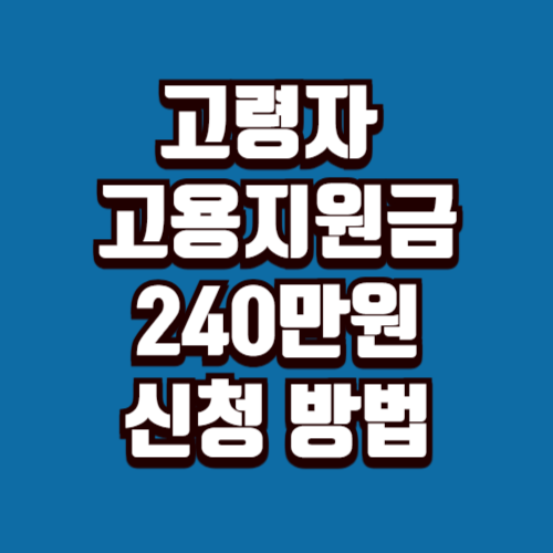 고령자 고용지원금 신청 방법