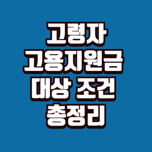 고령자 고용지원금 지원대상과 조건 총정리
