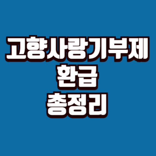 고향사랑기부제 환급