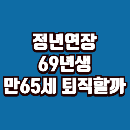 정년연장 69년생 – 만65세 퇴직