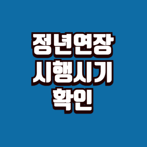정년연장 시행시기