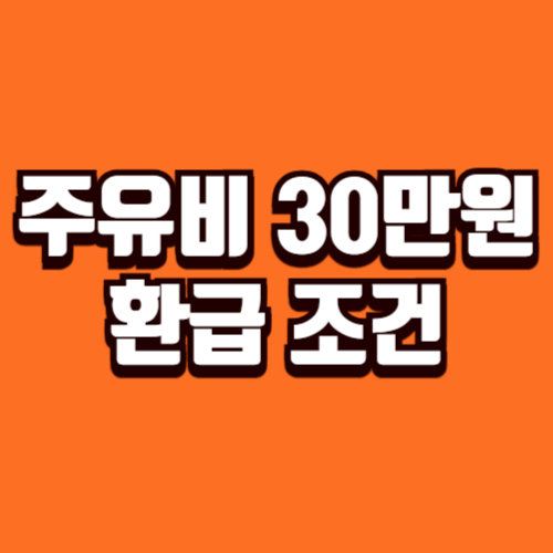주유비 30만원 환급 가능 조건
