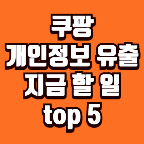 쿠팡에서 개인정보 털렸을 때 해야 할 조치 5가지