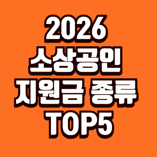2026 소상공인 지원금 종류 한눈 정리 TOP5